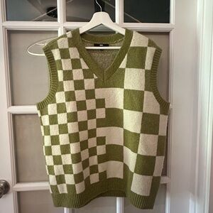 Vans Green and Cream V-Neck Sweater Vest